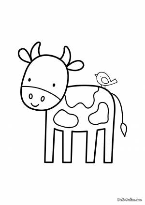 Раскраска Корова для малышей