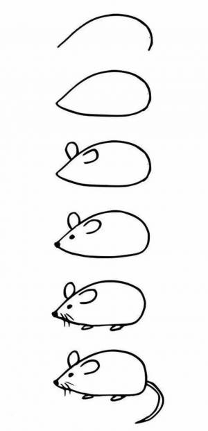 Мышь рисунок легкий