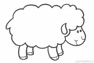 Раскраска Овечка для малышей 2-4 лет