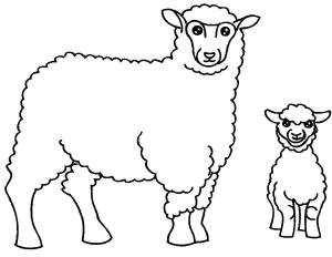 Раскраски овечка, Раскраска Овца и овечка Домашние животные