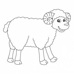 раскраски овец, изолированная для детей