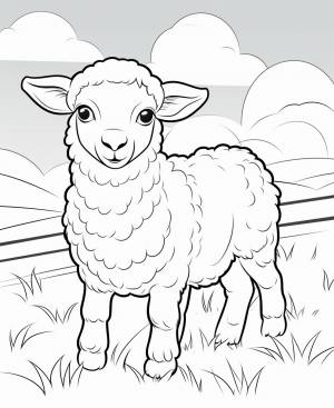 Раскраска овечка, овца для детей 4, 5, 6, 7, 8 лет
