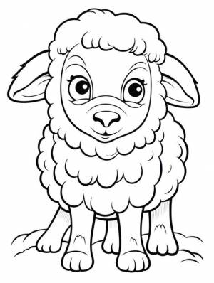 Раскраски для детей овечка в мультяшном стиле
