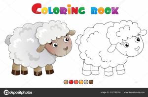 Окраска страницы Контур мультяшных овец