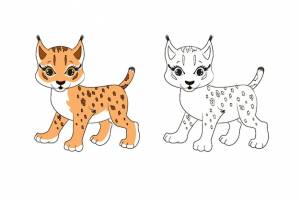 Маленькая милая рысь с кисточками на ушках