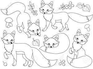 Картинка лисичка раскраска