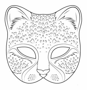 Раскраски Раскраска Маска рыси Маски детские