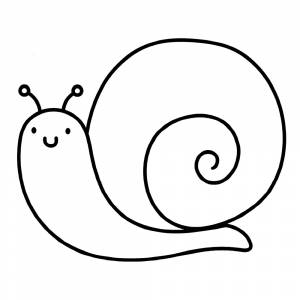 Раскраска Улитка с рожками для малышей