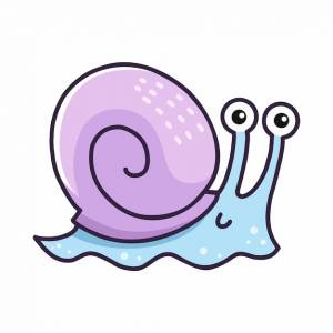 Милая улитка на белом фоне рисованная иллюстрация рисунок для детей наклейка
