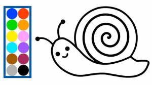 Раскраска для детей МИЛАЯ УЛИТКА