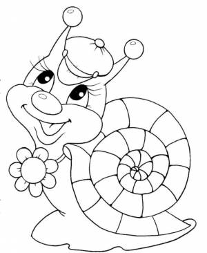 Раскраска Улитка радуется хорошей погоде