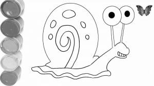 Раскраски Улитка боб