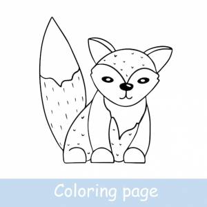 Раскраска милый мультфильм лиса