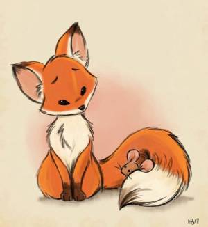 Милый лисенок рисунок