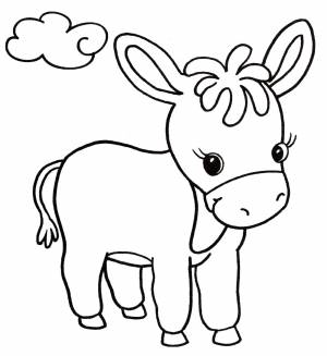 Раскраска Маленький ослик