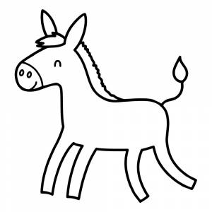 Раскраска Ослик для малышей