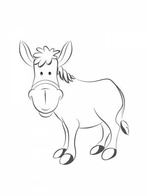 Раскраска Ослик картинка