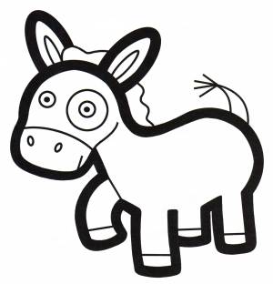 Раскраска Ослик топает ногой