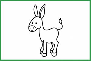 Раскраска Ослик