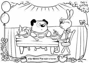 Раскраски Винни, Раскраска Винни пух и ослик иа Советские раскраски