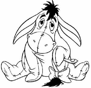 Раскраска героя мультфильма Ослик Иа