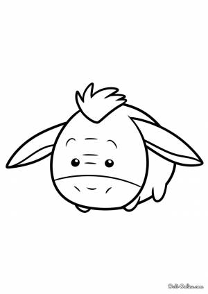 Раскраска Tsum Tsum Ослик Иа-Иа