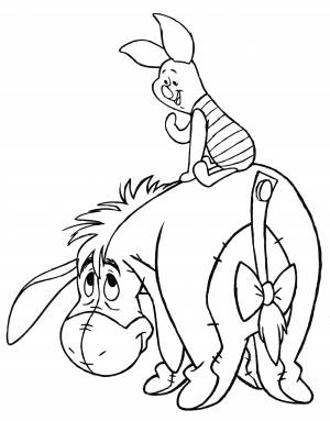 Раскраска Ослик и Пятачок