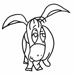 Ослик иа раскраска