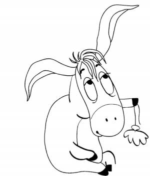 Ослик иа раскраска