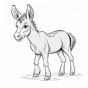 Раскраска ослик для детей 3, 4, 5, 6, 7, 8 лет