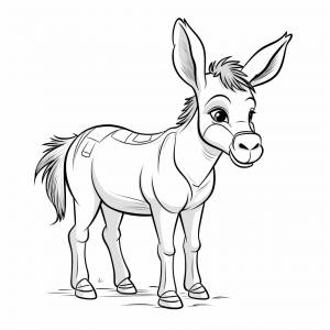 Раскраска ослик для детей 3, 4, 5, 6, 7, 8 лет