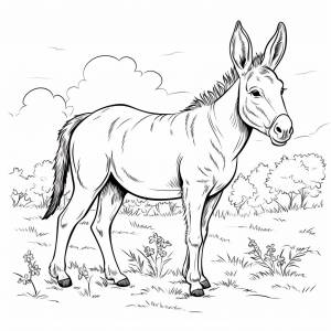 Раскраска ослик для детей 3, 4, 5, 6, 7, 8 лет