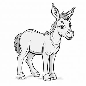 Раскраска ослик для детей 3, 4, 5, 6, 7, 8 лет