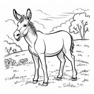 Раскраска ослик для детей 3, 4, 5, 6, 7, 8 лет