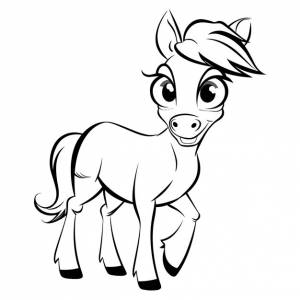 Раскраски милый ослик