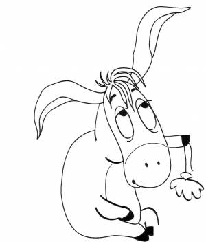 Раскраски Раскраска Ослик иа и шарик 