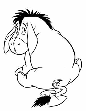 Раскраски ослик, Раскраска Ослик иа иа Диснеевские мультфильмы