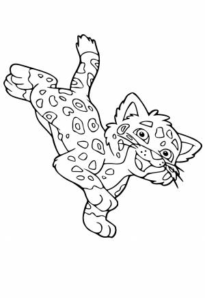 Раскраска Ягуар Прыгать