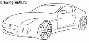 Как нарисовать машину Ягуар