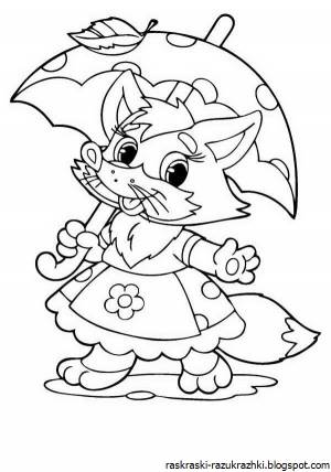 Раскраски лиса сказочная