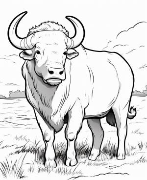 Раскраска Бык для детей 3, 4, 5, 6, 7, 8 лет