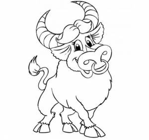 Раскраска Быки, бычки и коровки на Новый год 2021