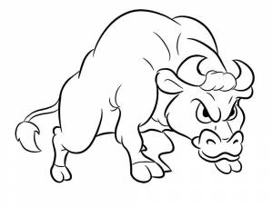 Раскраски животных бык