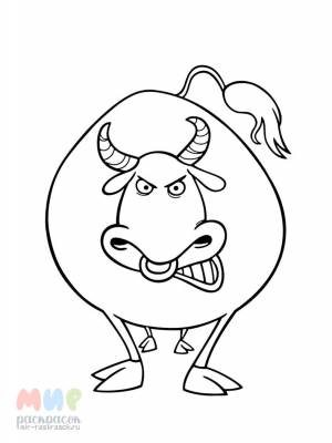 Раскраска Бык рогами тык