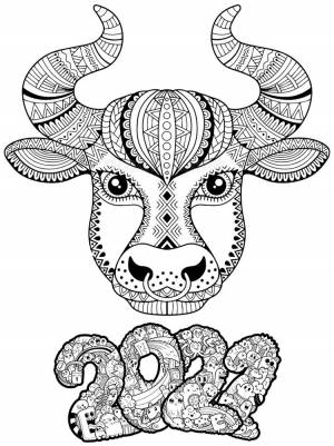 Раскраска бык