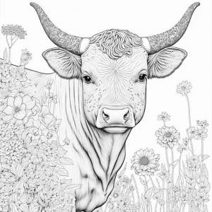 Раскраска бык черно-белая для раскраски