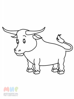 Раскраска Бык дал постуху поддых