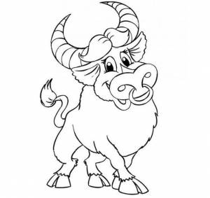 Раскраска Быки, бычки и коровки на Новый год 2021