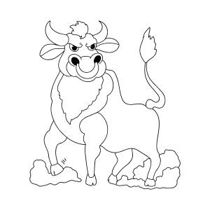 Раскраска смелый бык ♥ Онлайн и !