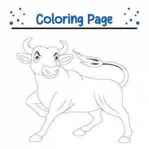Раскраска злой бык для детей